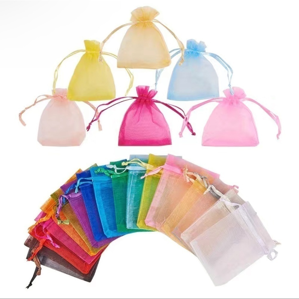 20 pack size 4”x 6” multicolored organza gift bags